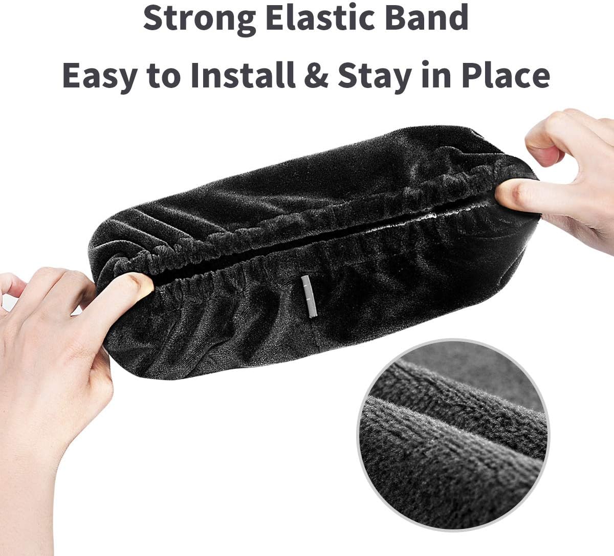 Ergonomic Memory Foam Office Chair Armrest Pads, Comfy Gaming Chair Arm Rest Covers for Elbows and Forearms Pressure Relief(Set of 2), Stretch Fit