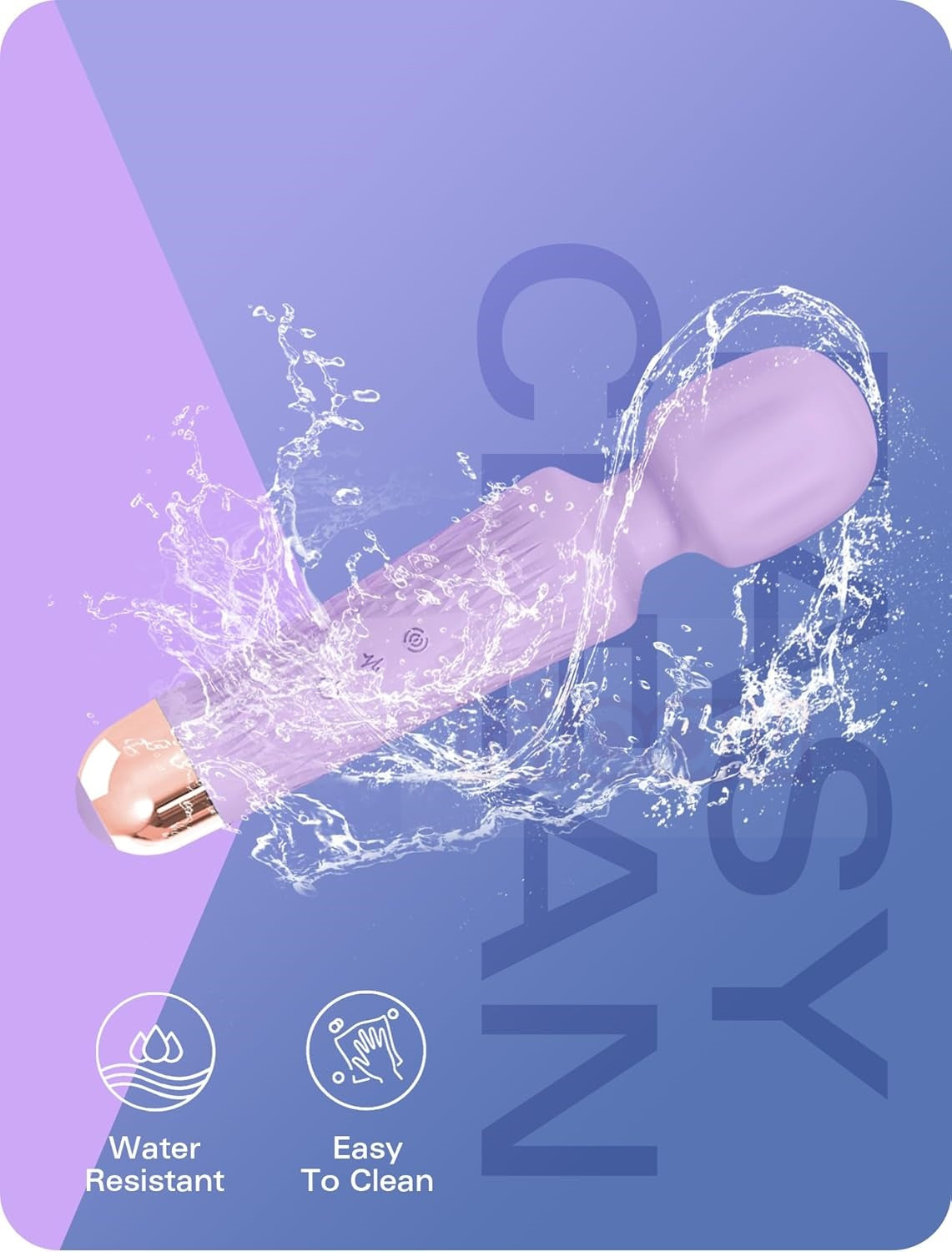 Handheld Cordless Personal Wand Massager – Waterproof, USB Rechargeable, 20 Vibration Patterns, 8 Speeds, Memory Feature, Skin-Soft Silicone for Ultimate Relaxation Tool