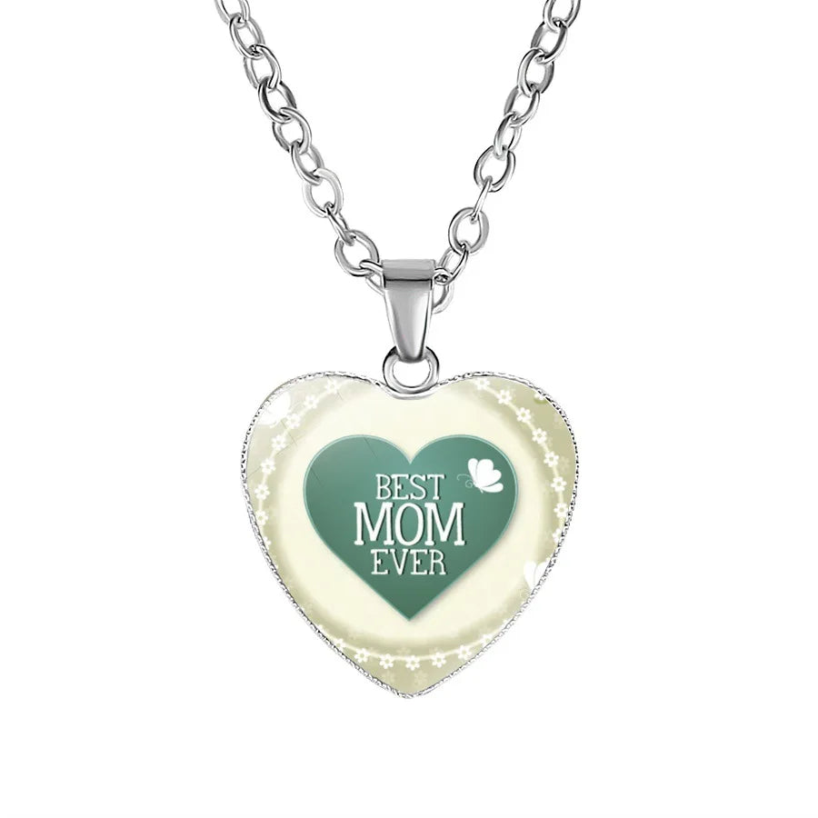 BEST MOM EVER necklaces For Women Mama Letter Heart shape pendant Chains Fashion Mother's Day Jewelry Gift