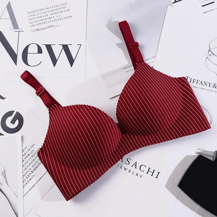 Women Flower Print Seamless Bra Sexy Lingerie Floral Push Up Bras One-Piece Underwear