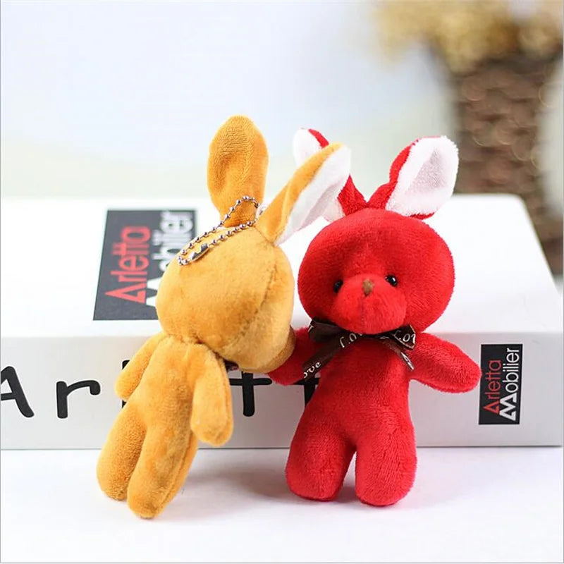 1Pcs Bunny Plush Toys New Cute Bow Tie Rabbit Toy Christmas Gift Stuffed Animal Doll For Girls Holiday Gift 12CM