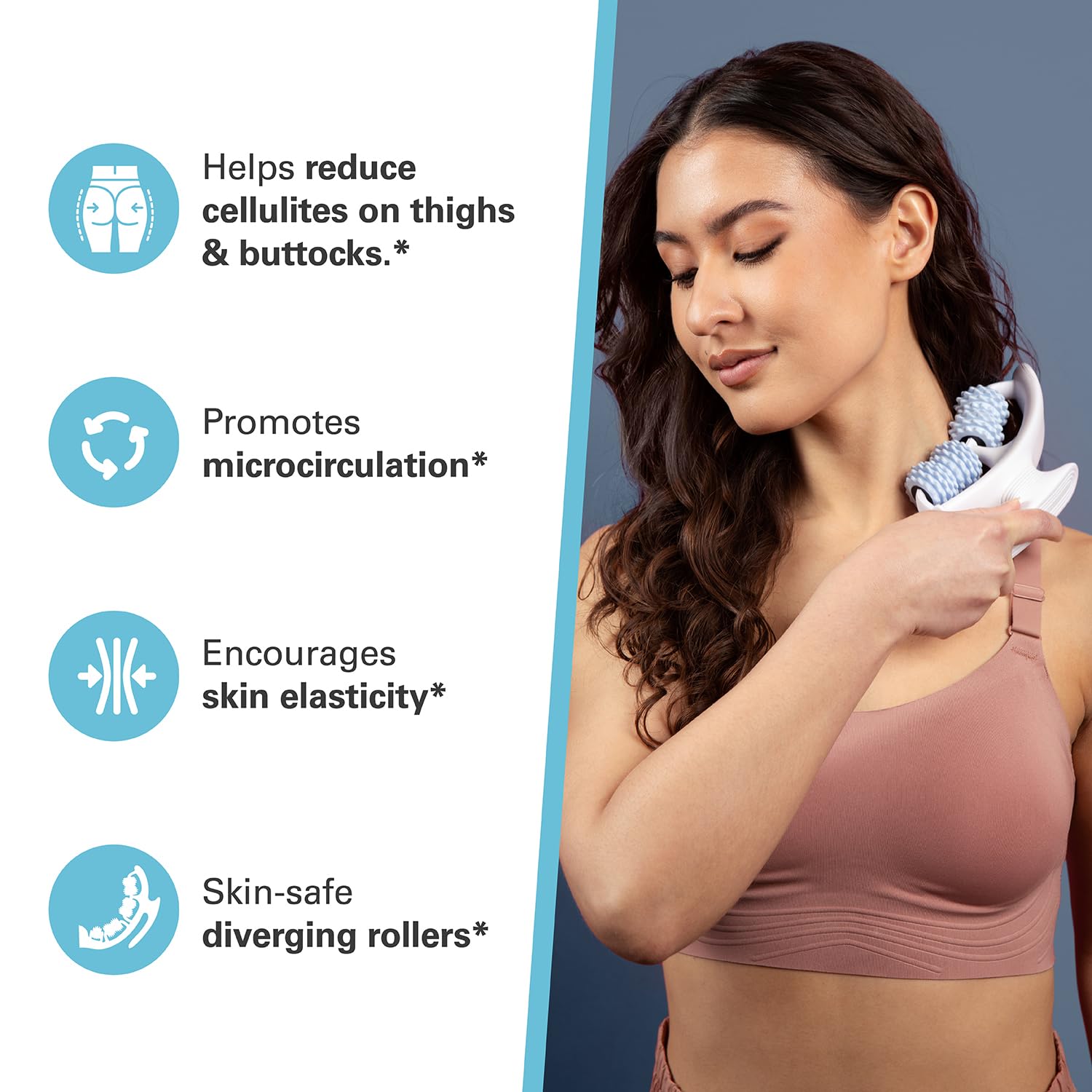 Anti Cellulite Massage Tool - Ergonomic Cellulite Remover for Legs and Arms with Detachable Handles - Smooth-Glide Lymphatic Drainage Massager for Tightened Skin and Boost Confidence