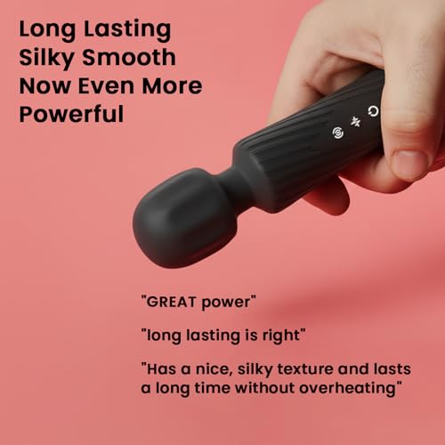 Power Wand Massager, Wireless Waterproof USB Rechargeable Massage with 8 Powerful Speeds 20 Modes Vibration,Mini Frequency for Muscle Aches & Sports Recovery