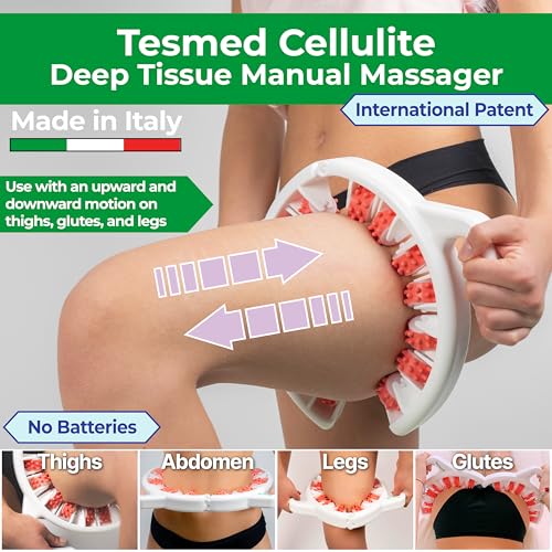 Anti Cellulite Roller & Lymphatic Drainage Massager | Fascia Blaster for Contoured & Smoother Skin | Tool for Sore Arms, Legs, Stomach & Buttocks Multicolor