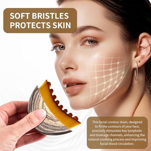 New Lymphatic Contour Face Brush, Lymphatic Drainage Massager for Face,Ergonomically Designed to Fit The Skin Precisely and Relieve Fatigue