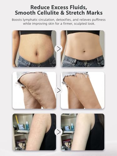 Lymphatic Drainage Massager & Anti Cellulite Massage Tool, Helps Reduce Stretch Marks & Cellulite, for Legs, Arms & Belly, Body Sculpting Machine with Microcurrent, Light, Heat & Vibration
