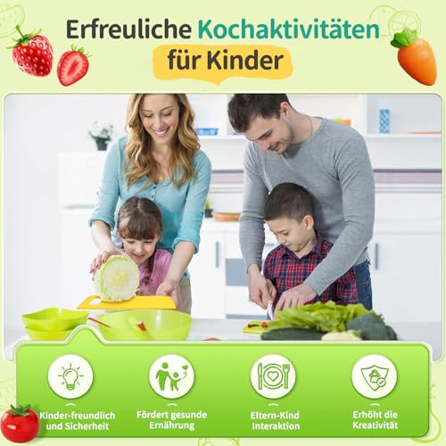 Kindermesser 8-teiliges Holzmesser Set,Montessori Messer für Kindermesser ab 2 Jahren, BPA-frei, kinder sicheres Lernmesser,Geschenkidee für kleine Köche
