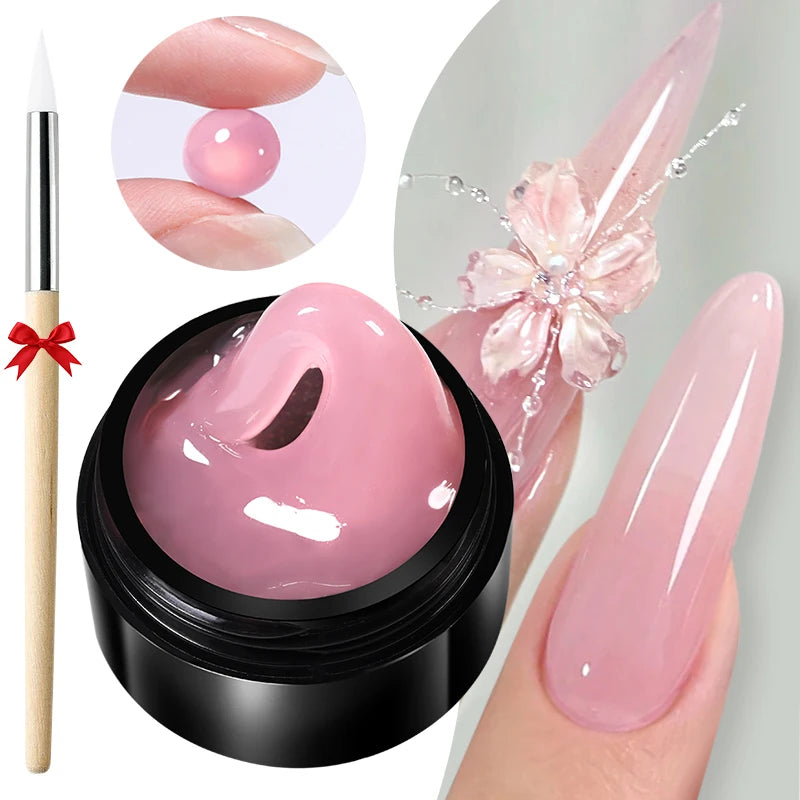 BORN PRETTY 15ml Clear Non Stick Hand Extension Gel 3D Shaping Sculpting Carving Nail Art Solid Hard Gel for Fake Nail