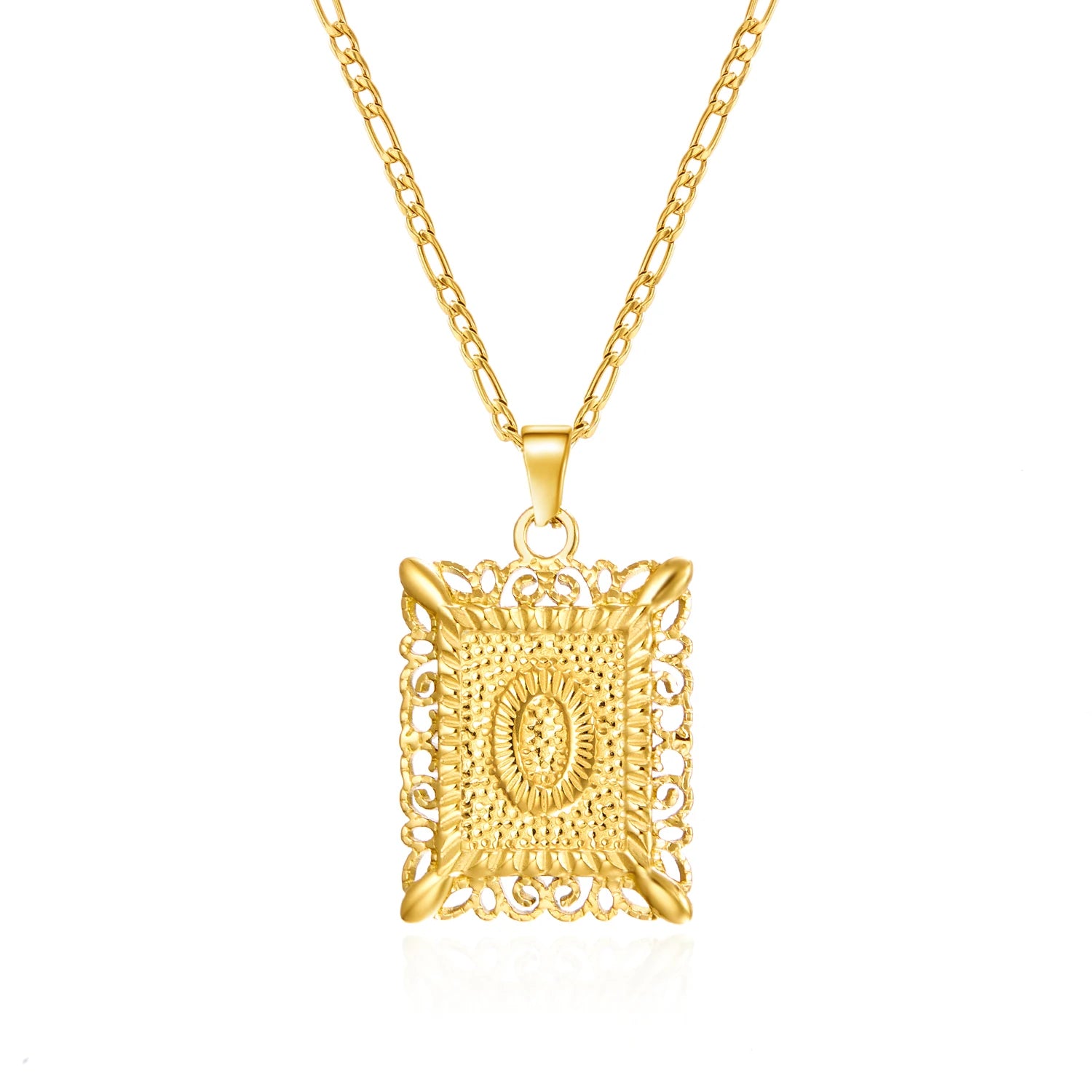 Stainless Steel Initial Letter Necklace For Women Men 2025 New Stylish Square Pendant Necklace Birthday Party Jewelry Gifts