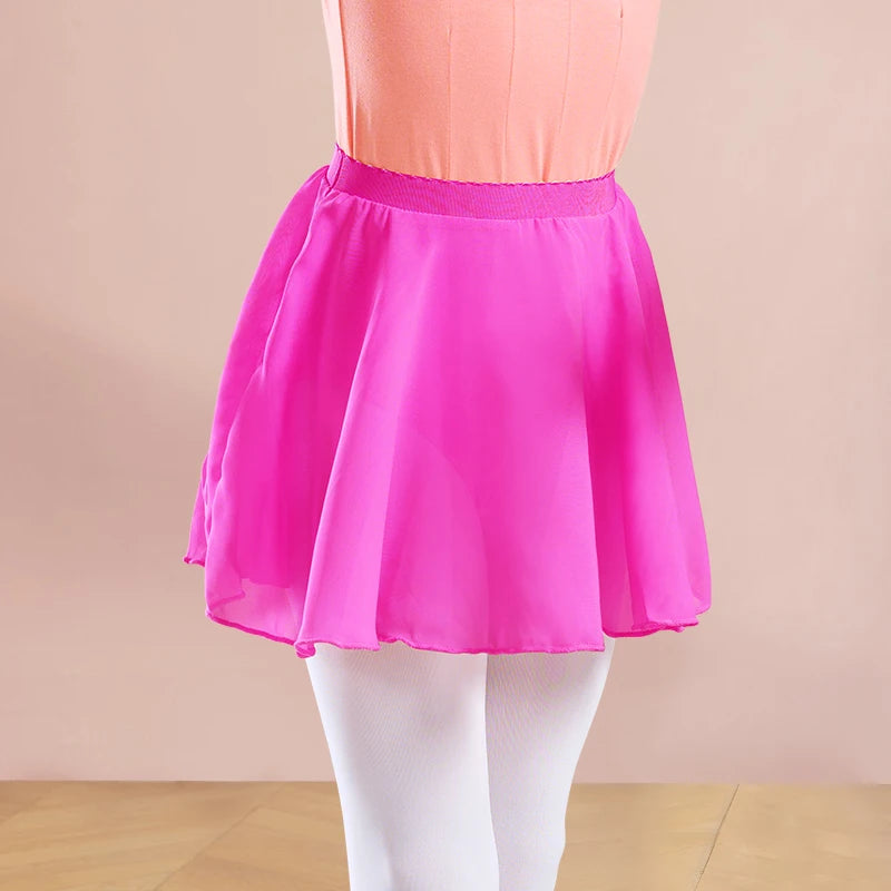 Ballet Skirt for Girls Chiffon Ballet Skirt Women Sheer Dance Skirt Elastic Waist Skirt Kid Pull on Skirt Adult Mini Dance Skirt