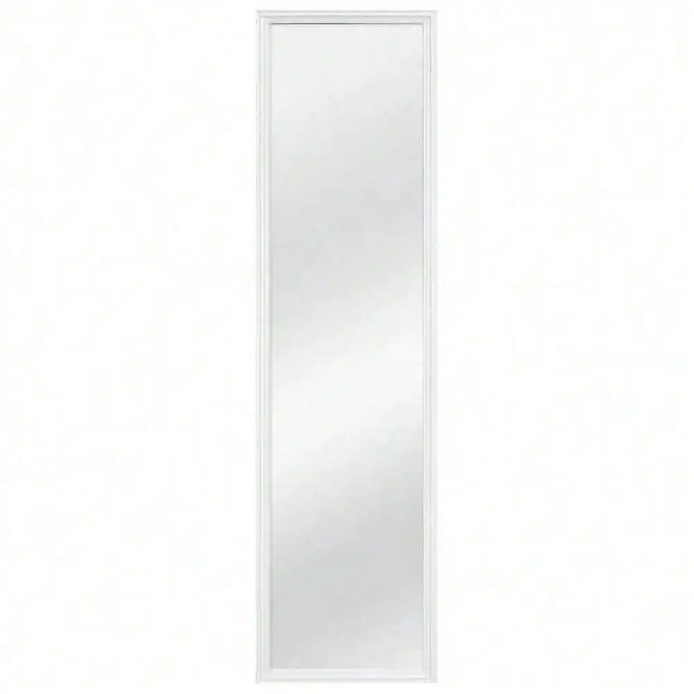 13" x 49" White Over Door Mirror
