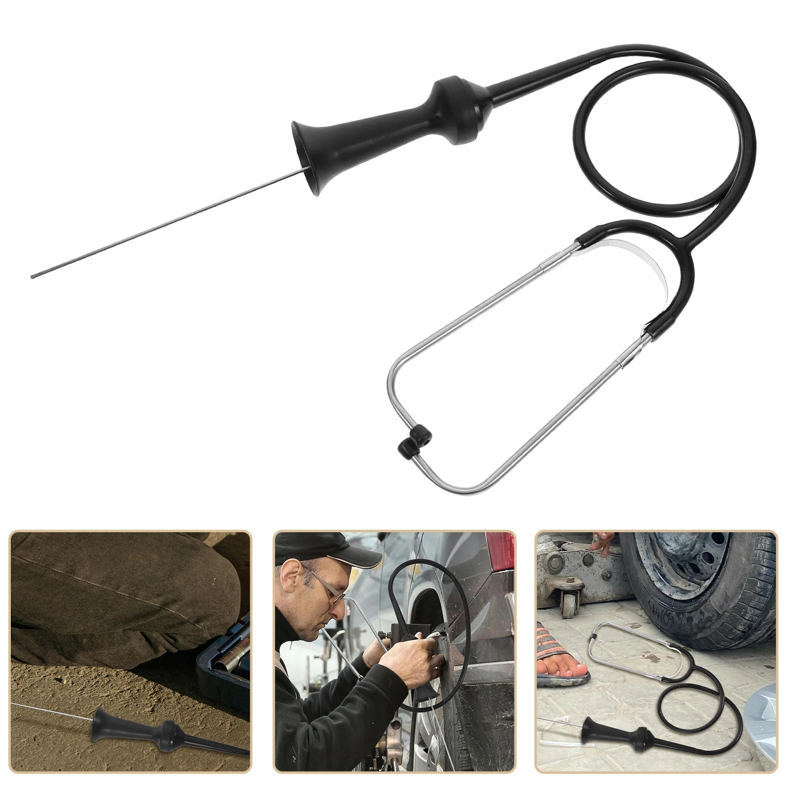Stethoscope Cylinder Auto Noise Detection Tool Mechanics Engine Car Maintaining Mechanical Testing