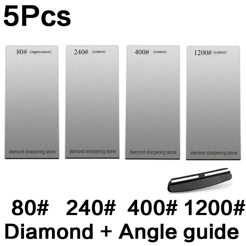 120/600/1500/3000 Grit Diamond Sharpening Stones Knife Sharpener Anti-skid Base Kitchen Knife Sharpening Tool Set Flake Plate