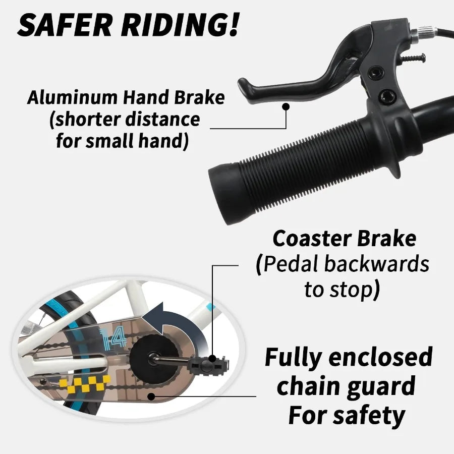 12 14 16 Inch Bike BMX Style for 2-8 Years Old Boys Girls Toddler Bicycles with Training Wheels Coaster Brake Multiple Colors P