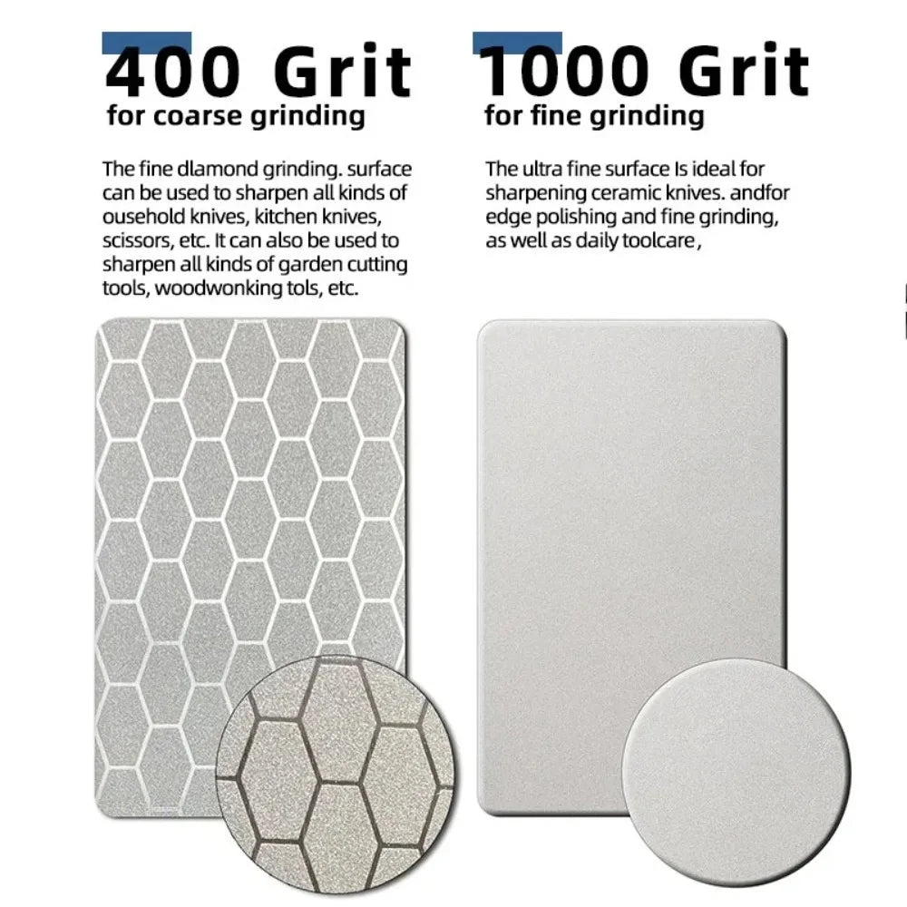 Best-Seller 5-in-1 Knife Sharpener, 400/1000 Grit Diamond Tungsten Steel with Anti-Skid Base for Home Outdoor