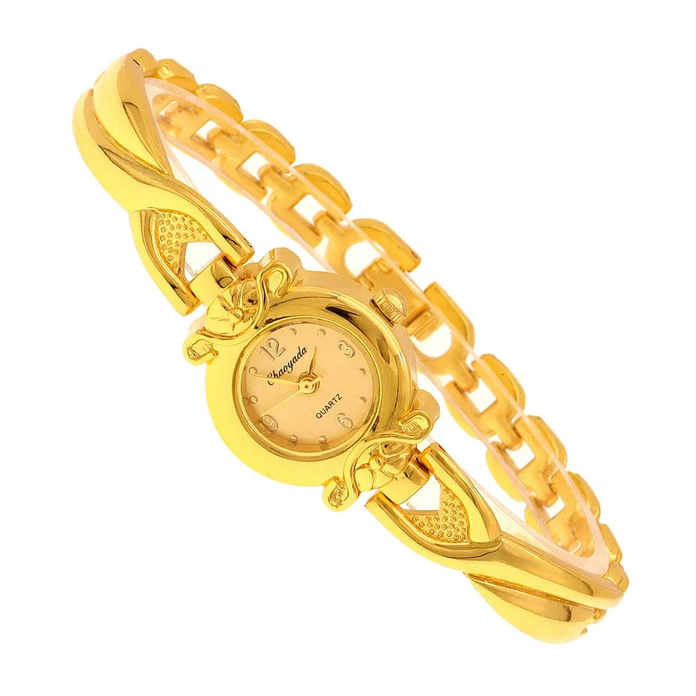Luxury Woman Lady Pendant Bangle Bracelet Wristwatches Young Female Girls Waterproof Gifts Thin Strap Watches gold watch women