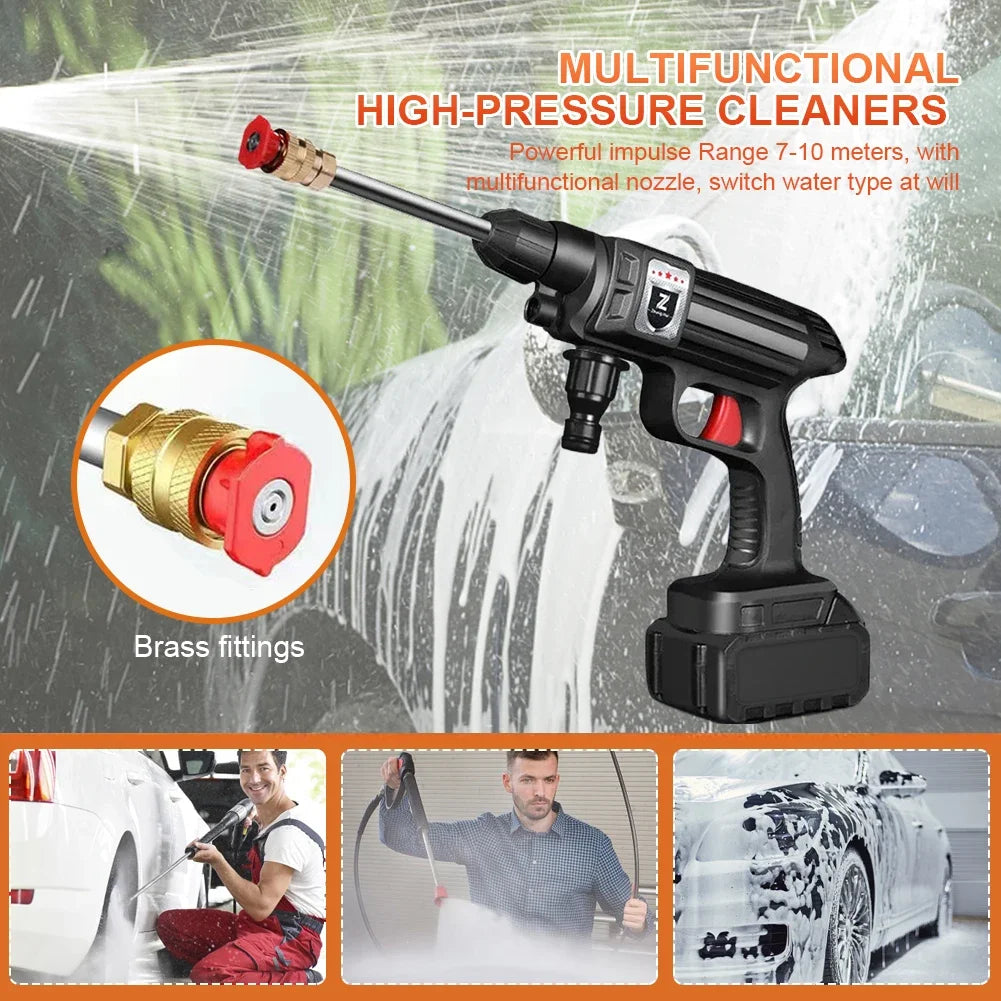 High Pressure Car Washer 30Bar Wireless Car Wash Machine 4000mAh Rechargeable Car Wash Machine for Garden Watering Home Cleaning