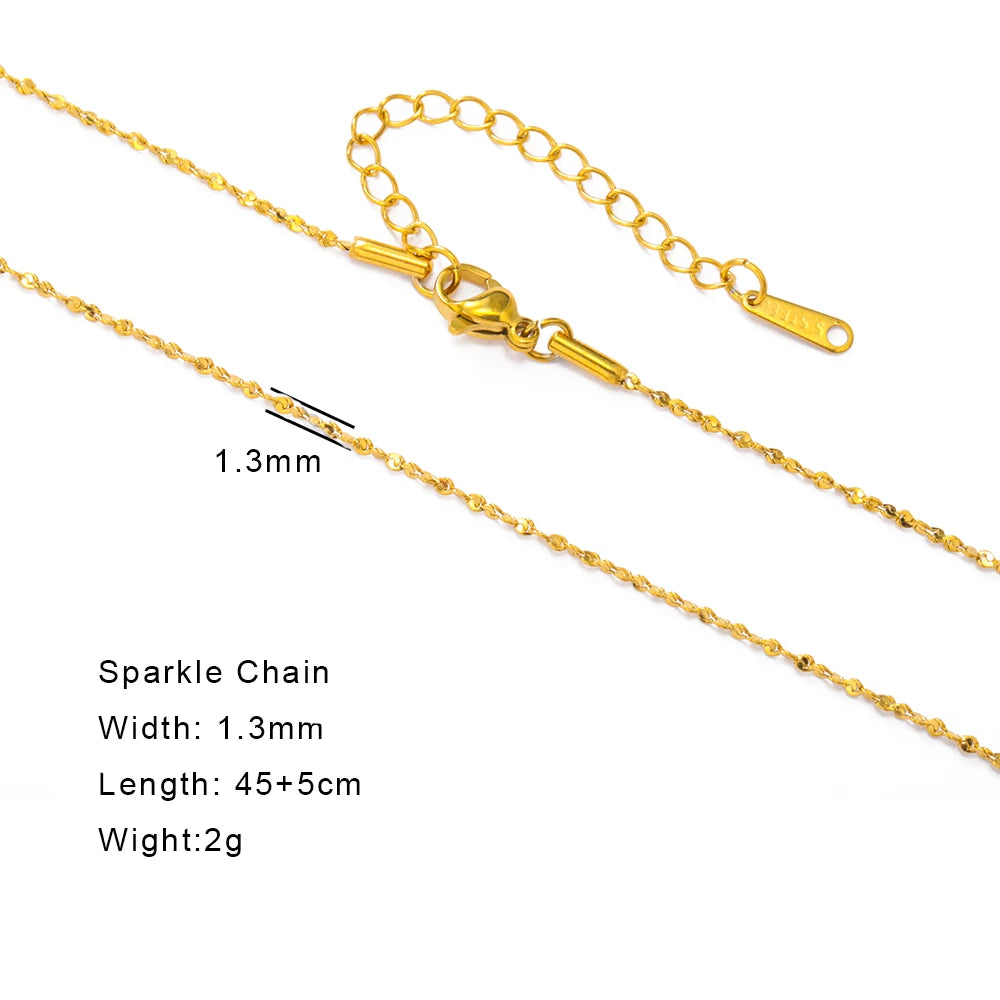 Skyrim Stainless Steel Gold Color Chain Necklace Women Minimalist Cuban Paperclip Twisted Snake Chain Fashion Jewelry Wholesale