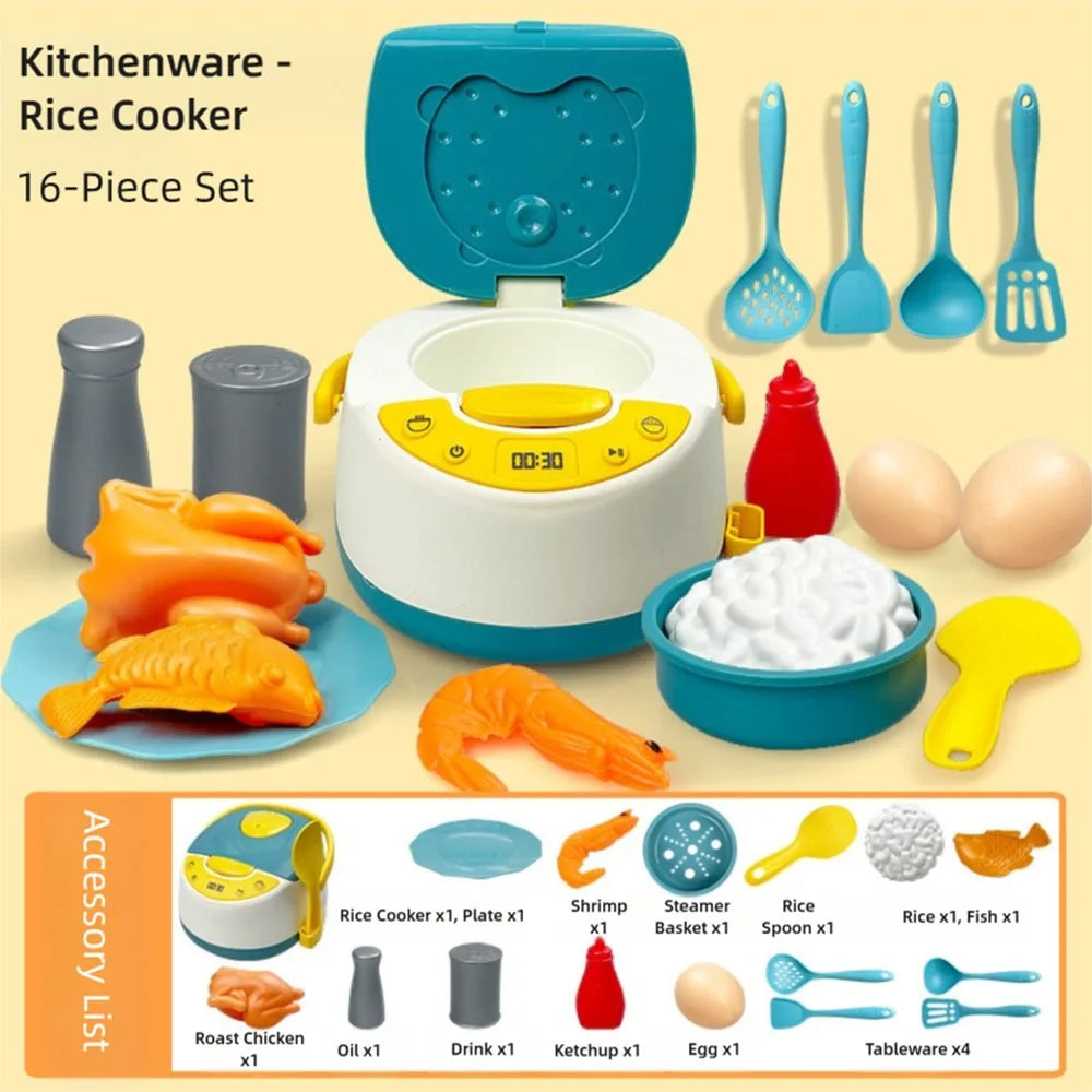 Multicolor Kids Cooking Playset Microwave Plastic Baking Playset Simulation Design Gas Stove Playing House Kitchen Toy Toy