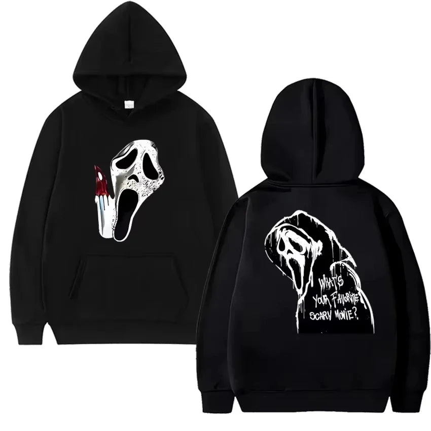 2025 New in gothic Double Sided printed streetwear Men women VI Ghostface Graphic Hoodie Unisex Fleece Long sleeve Sweatshirts