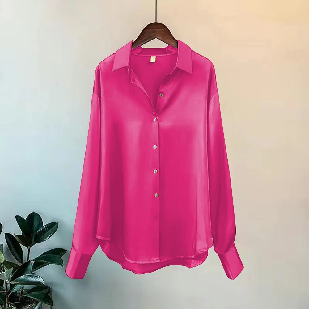 Summer Shirts And Blouses Woman Casual Top Autumn Winter Korean Long Sleeve Button Elegance Sweet Casual Office Lady New Shirts
