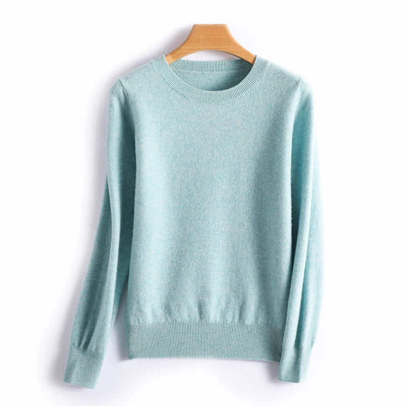 Autumn And Winter Thin Sweater Women's Round Neck Pullover Casual Knitted Top Women's Short Underlay Fashion 18 Colors