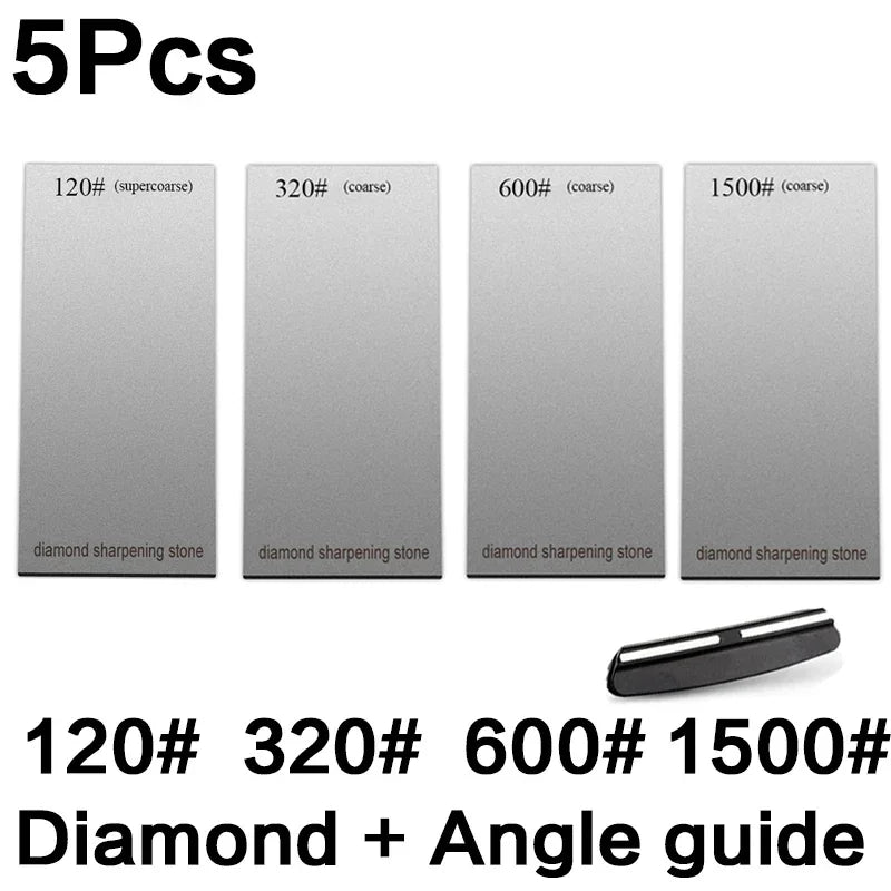 120/600/1500/3000 Grit Diamond Sharpening Stones Knife Sharpener Anti-skid Base Kitchen Knife Sharpening Tool Set Flake Plate
