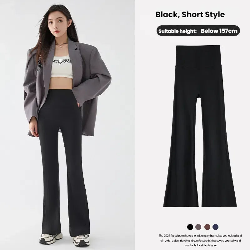 New High Waist Flared Shark Pants for Women Summer Stretchy Bootcut Shark Pants Retro Casual Trousers Streetwear Woman clothes