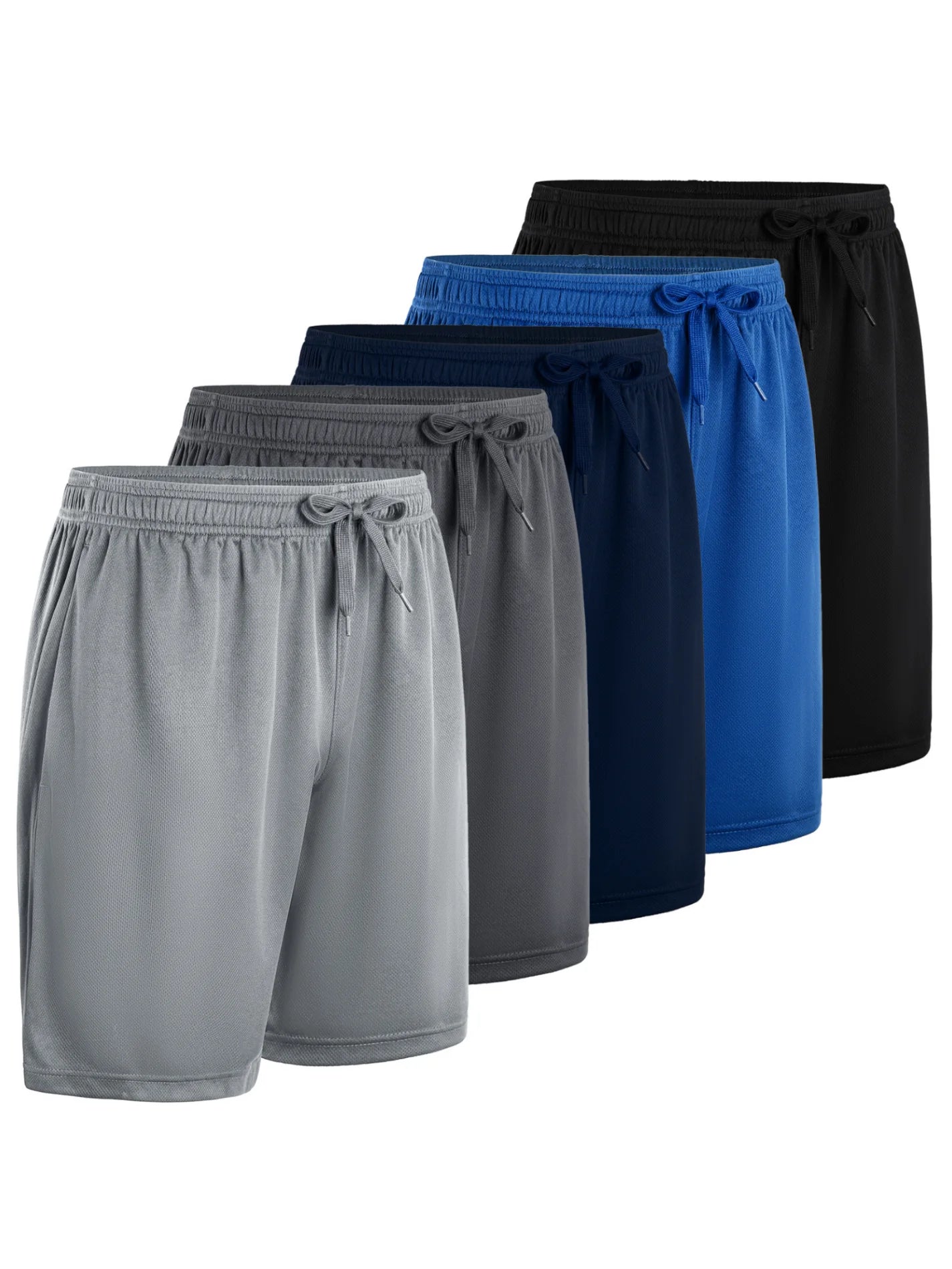 5-piece men's casual shorts with drawstring waistband, breathable fabric, available in multiple colors - ideal choice for summer