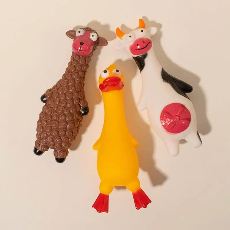 Puppy Teething Toys Dog Animal Toy Vinyls Dog Teether Animal Doll Sheep Duck Cows Sound Toy For Entertainment