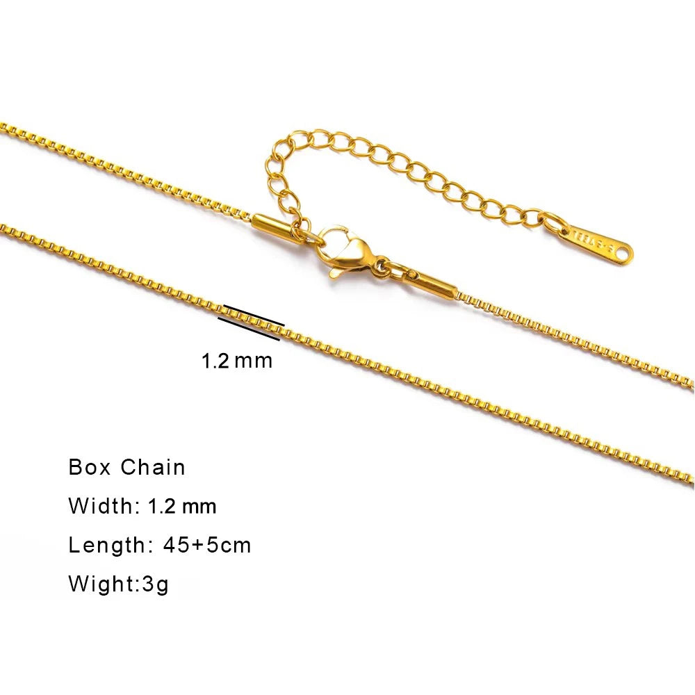 Skyrim Stainless Steel Gold Color Chain Necklace Women Minimalist Cuban Paperclip Twisted Snake Chain Fashion Jewelry Wholesale
