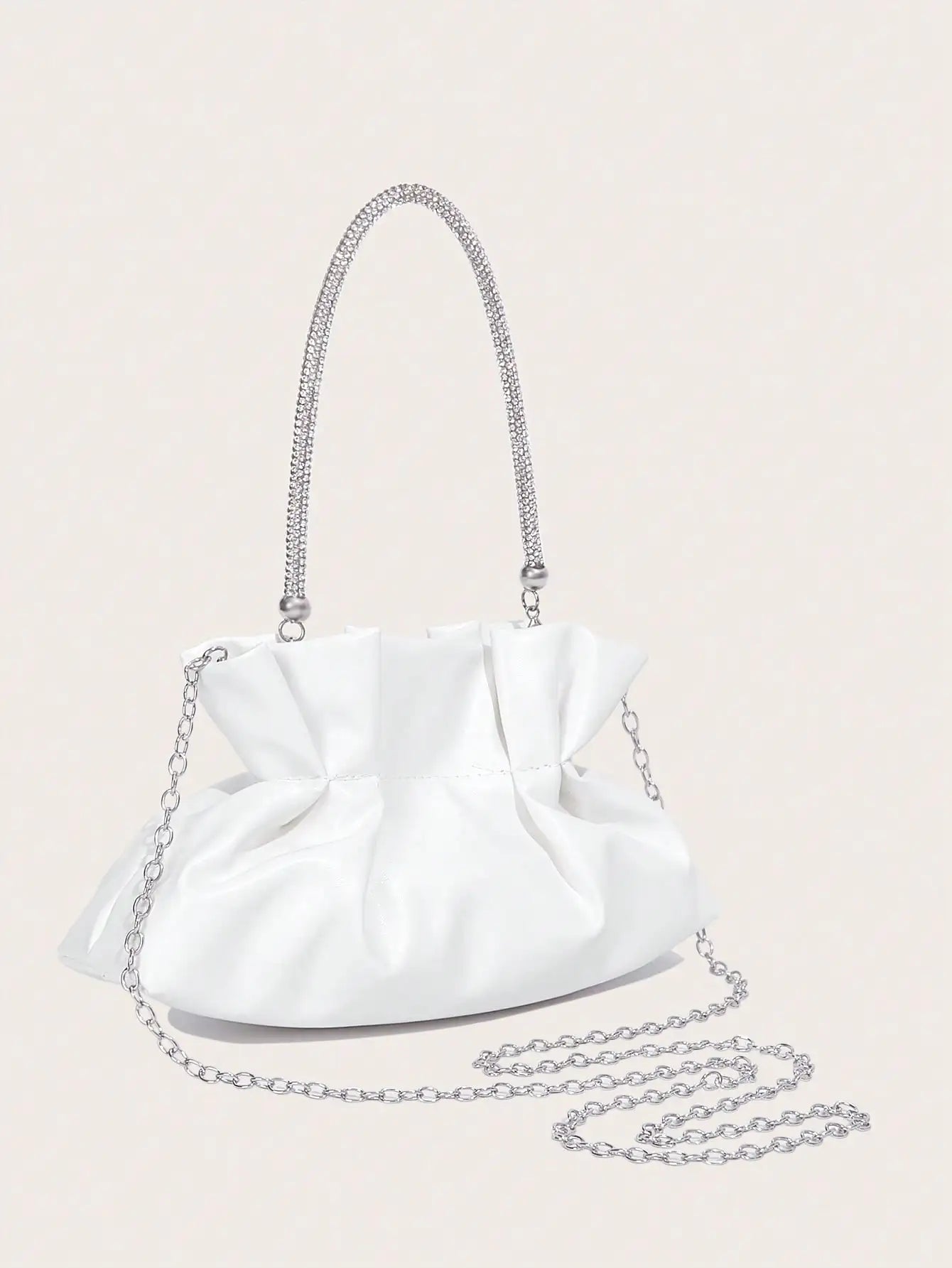 Women Party Bag White PU Fashion Elegant Clutch Bag New 2024 Hot Selling Gorgeous shiny dinner bag for wedding and party