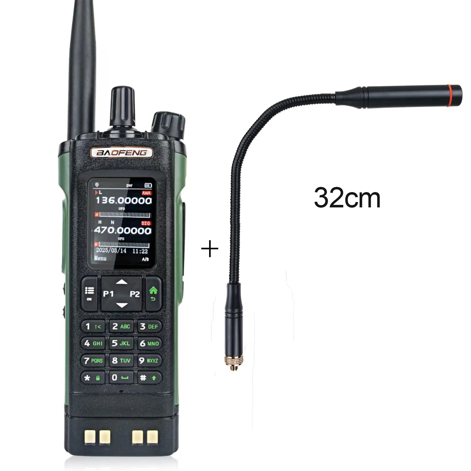 Baofeng DM-32 GPS APRS AES256 Encryption DMR Digital Analog UHF VHF Dual Band 8W Air Band FM Walkie Talkie DM-32UV