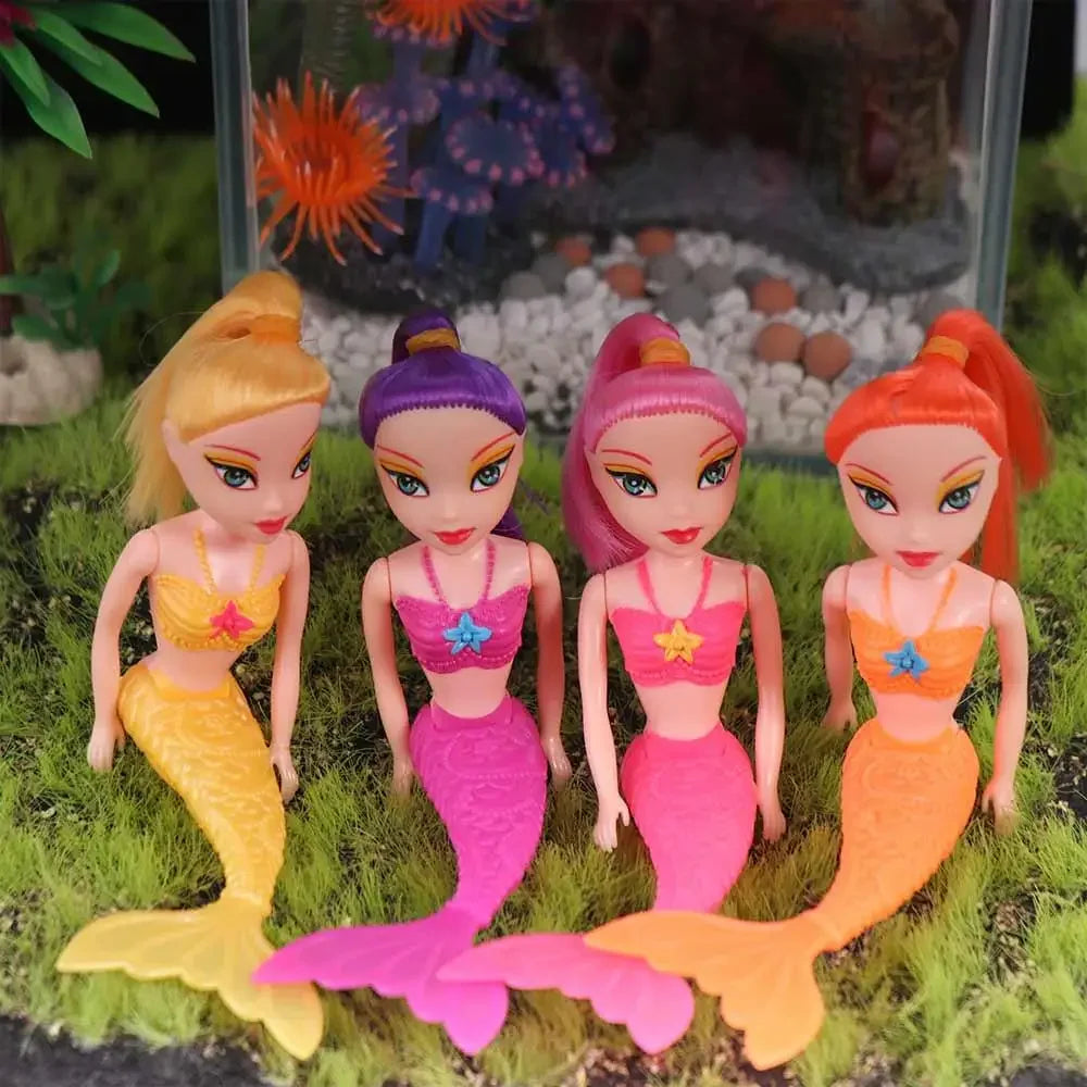 16cm Princess Fairy Mermaid Dolls Bath Swimming Pool Waterproof Mermaid Doll Girls Toy Girls Birth Gift Toy Kids Educational Toy