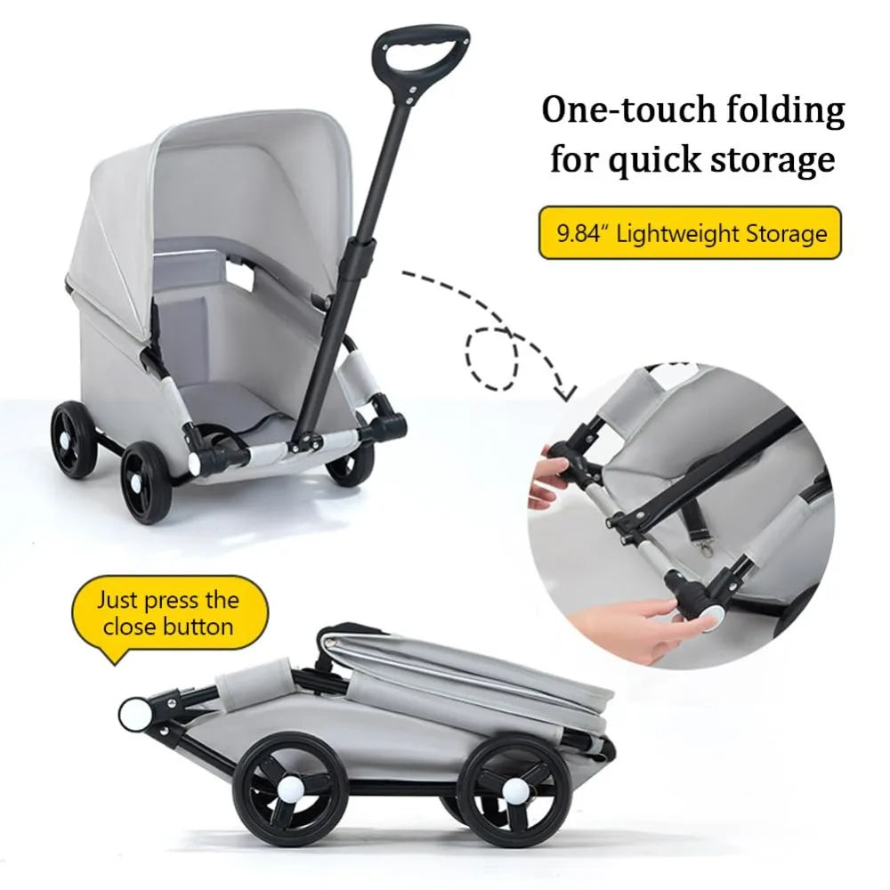 Small Pet Stroller Dog Dog Cat Teddy Baby Cart Toy Small Trolley Out Travel Pet Dog Car Lightweight Folding Walking Dog Walker