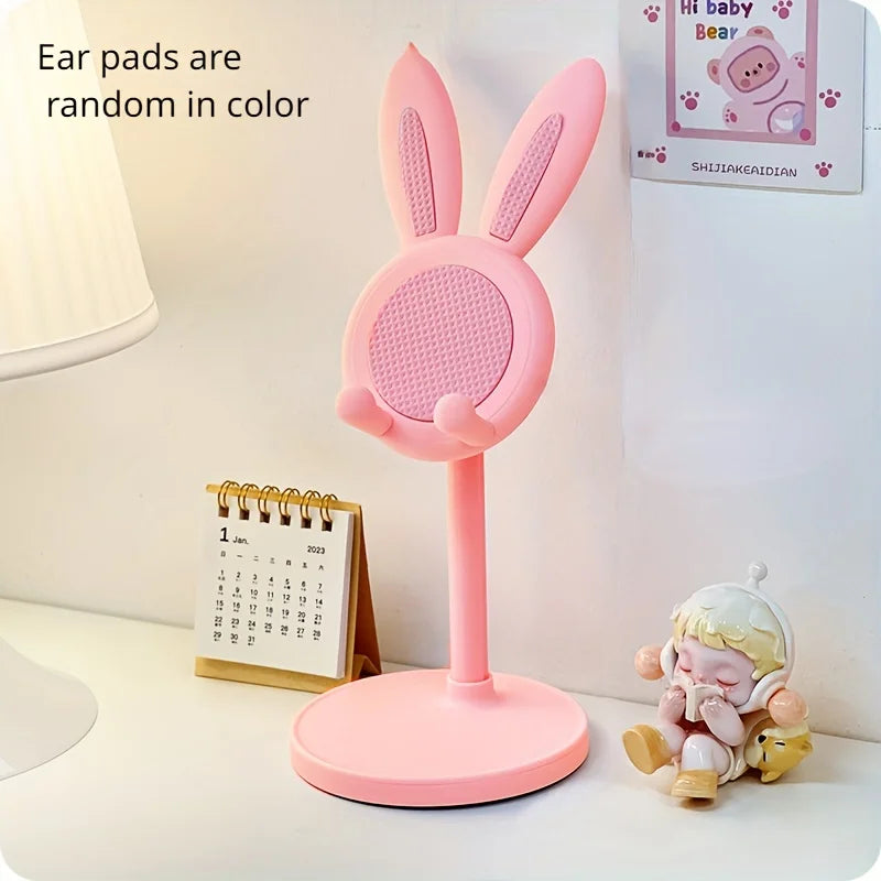 Pink Cartoon Little Rabbit Desktop Mobile Phone Stand Tablet Computer Stand Adjustable Telescopic Lift Student Lazy Person Stand