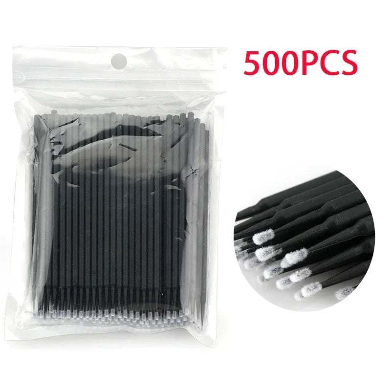 500/1000PCS Eyelash Cleaning Brush Highly Colorful Crystal Brush Eyelash Micro Brush Beauty Makeup Clean Remover Tool Wholesaler