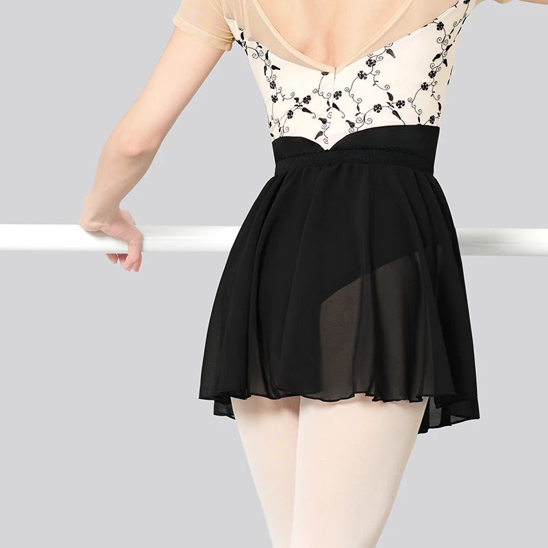 Ballet Skirt for Girls Chiffon Ballet Skirt Women Sheer Dance Skirt Elastic Waist Skirt Kid Pull on Skirt Adult Mini Dance Skirt