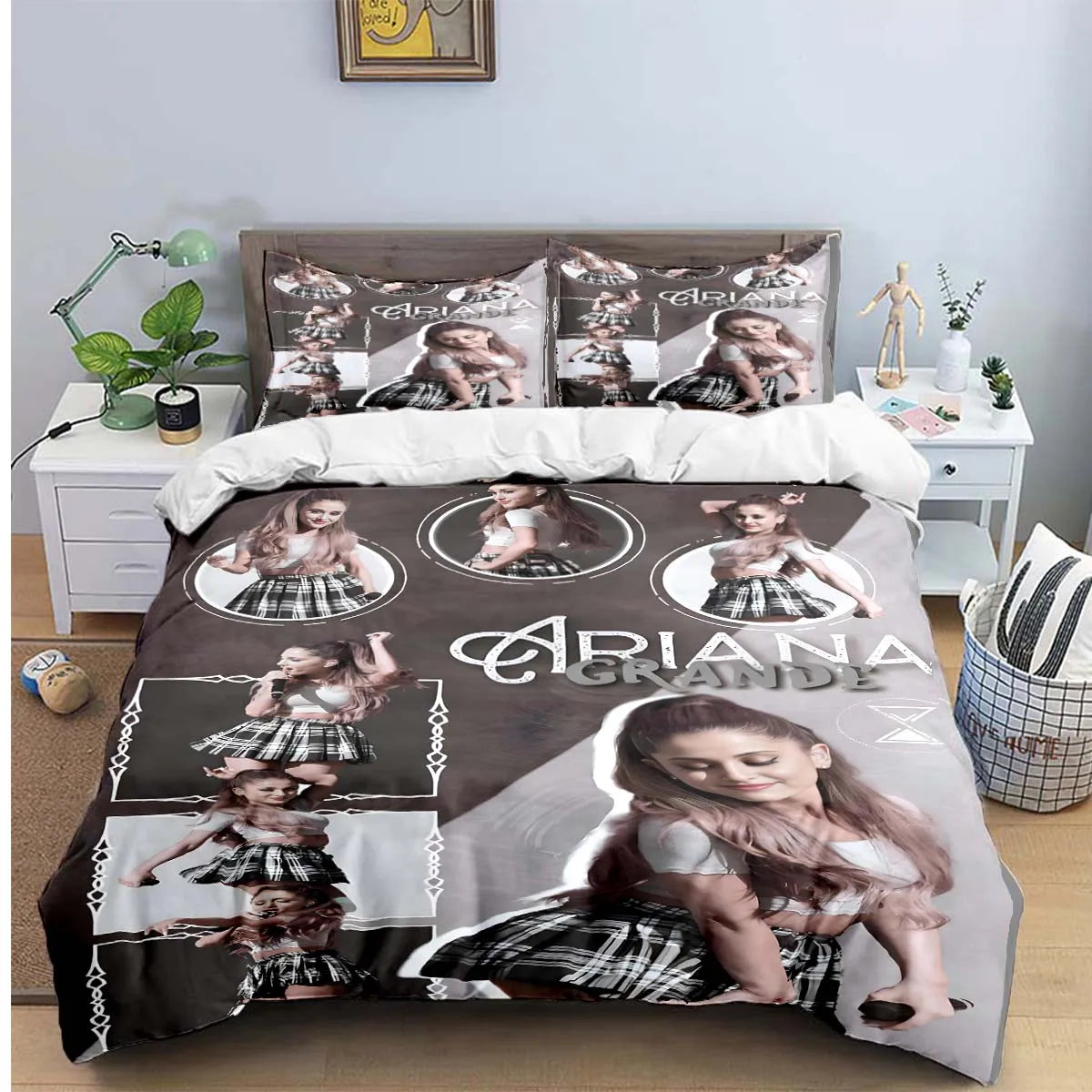 Fashion Pop Singer A-Ariana G-Grande Print Bedding Sets Bed Supplies Set Duvet Cover Bed Comforter Set Bedding Set Luxury Gift