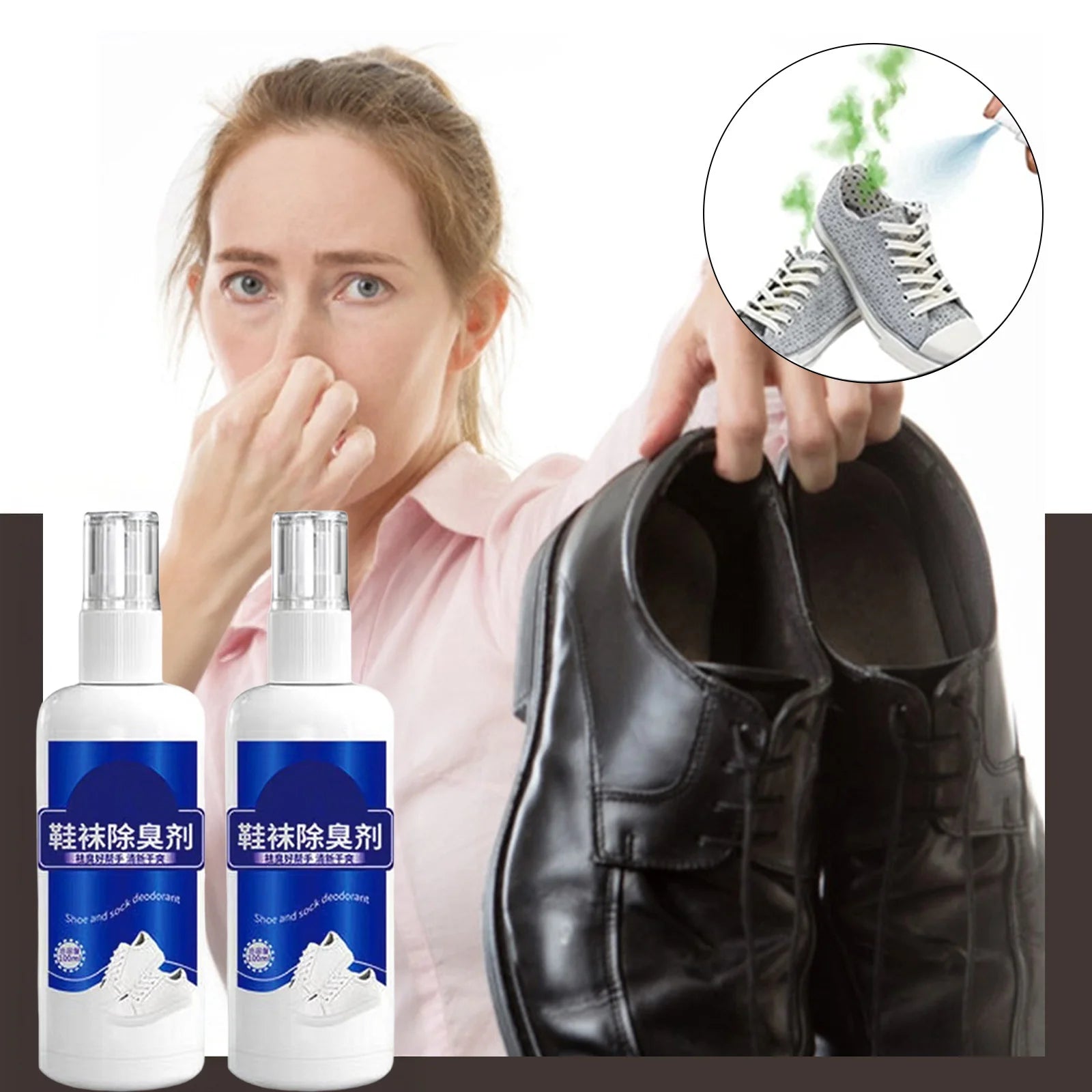 Shoes Deodorizing Removal Spray Foot Socks Odor Stink Freshener Shoe Cabinet Deodorant Feet Antiperspirant Health Care 100ml