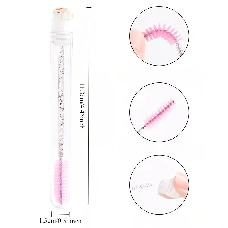 10pcs Christmas Eyelash Brushes Set - Santa Snowflake Design Mascara Wand, Eyebrow Comb, Makeup Applicator - Festive Beauty Gift