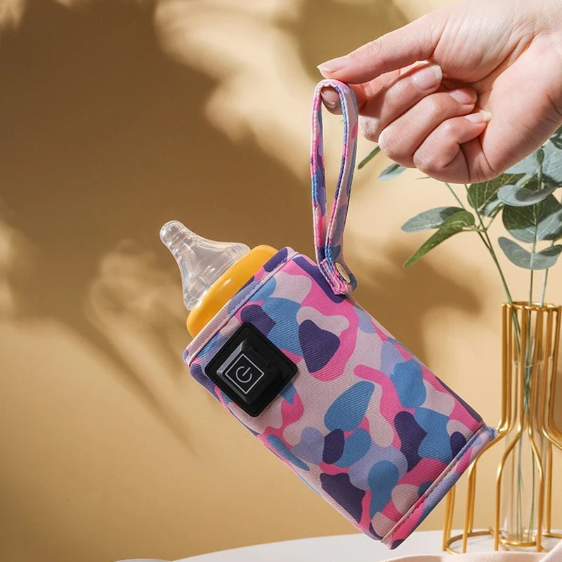 USB Charging Bottle Warmer, Compact Insulated Heating Bag for Diaper Bags, Quick Formula Warming for Outdoor Activities