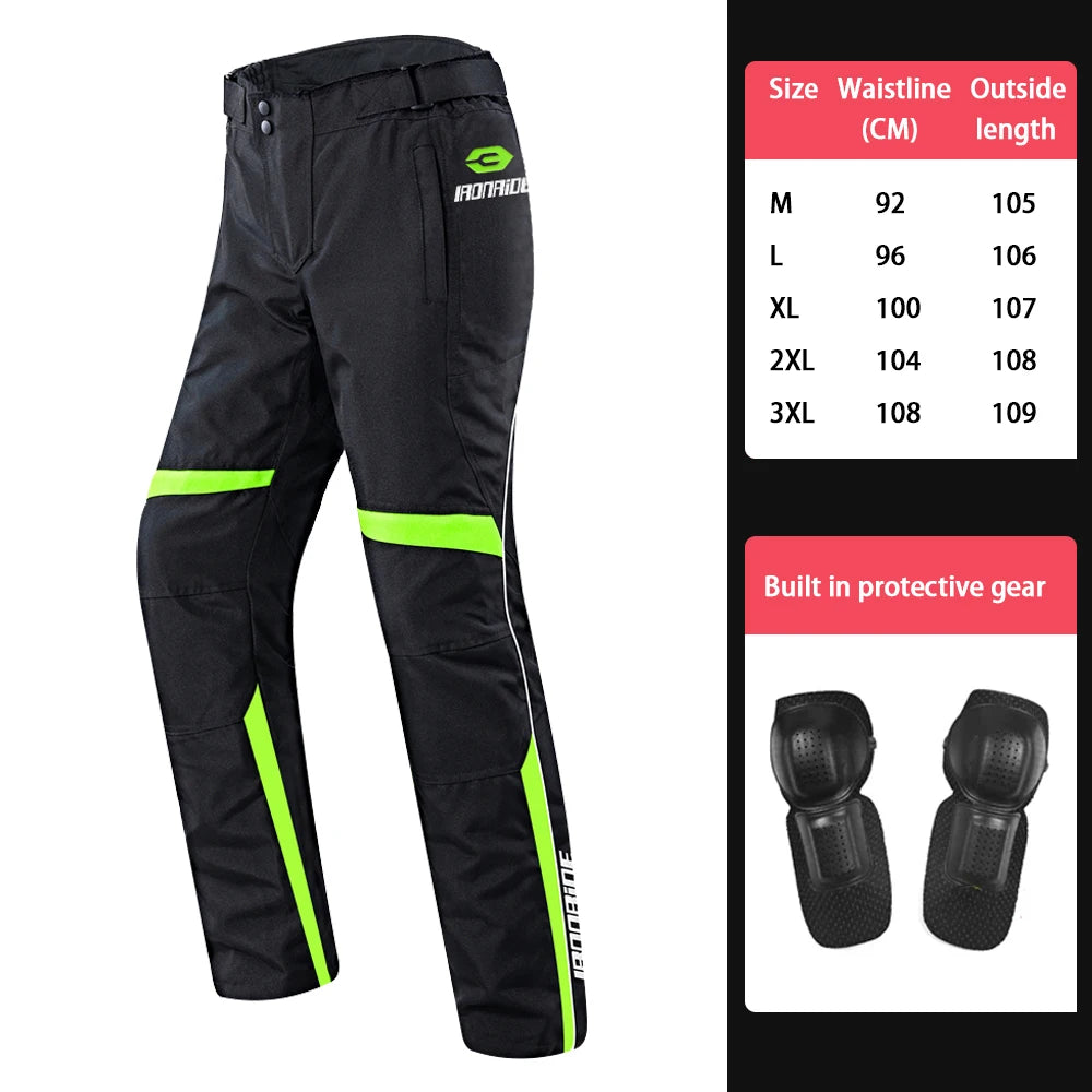 Men Winter Motorcycle Pants Windproof Waterproof Motorbike Riding Pants With Protective Gear Anti Fall Motocross Riding Pants