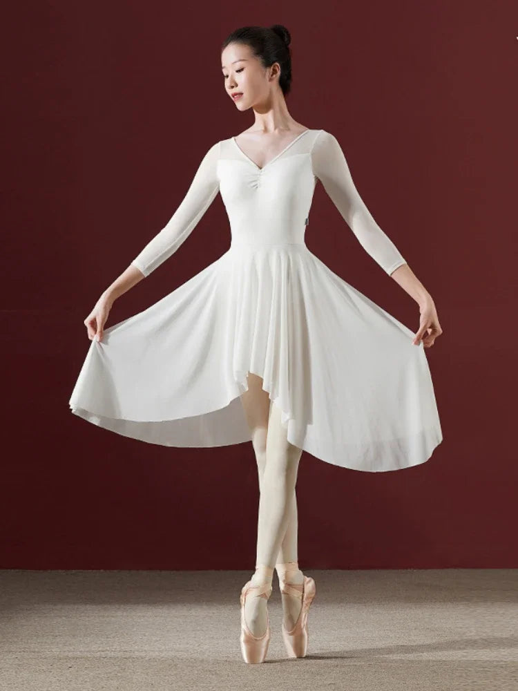 Ballet Dress Classic Dance Costume Long Lyrical Contemporary Dress Lace Ballerina Dancewear Dance Clothes Women Dress Skirt