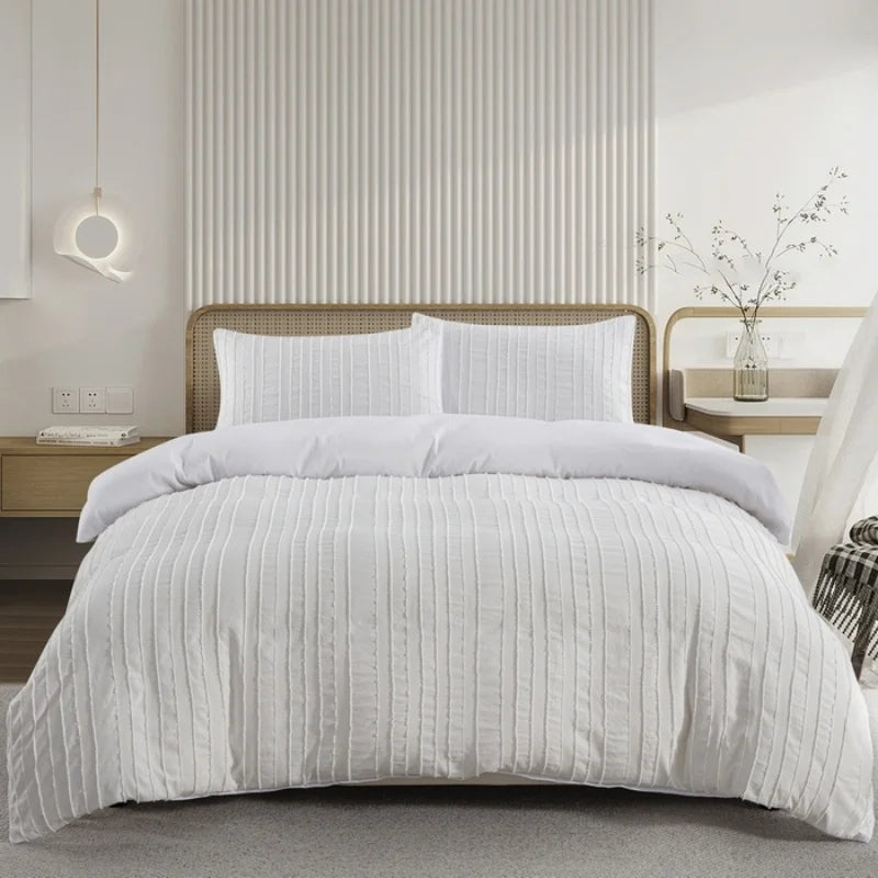 2/3pcs Duvet Cover Set,Tufted Geometric Comforter Cover +Pillowcas Boho Bed Set Soft Lightweight Bedding Set for All Seasons