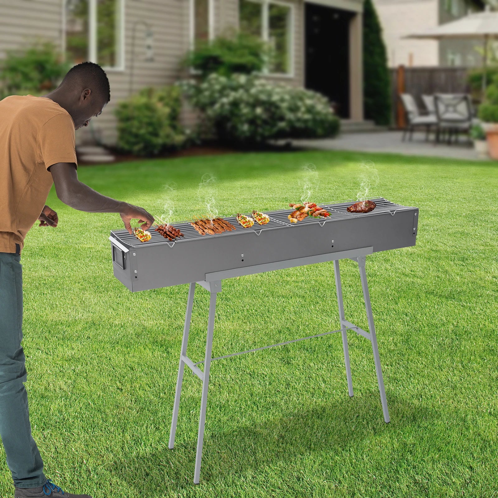 Portable BBQ Grill Folding Camping Barbecue Grill Charcoal Grills