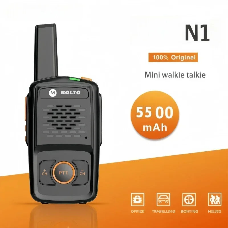 Motweisu rola Mini Walkie Talkie 400-470MHz PTT 16 Channels USB Charging Baofeng Compatible Two-Way Radio for Cafe Hotel Service