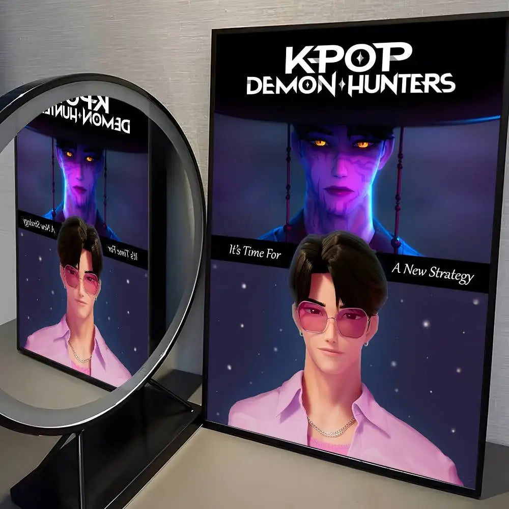 Demon H-Hunters kpop new group Poster HD home decor sticky wall waterproof home living room bar aesthetic decor