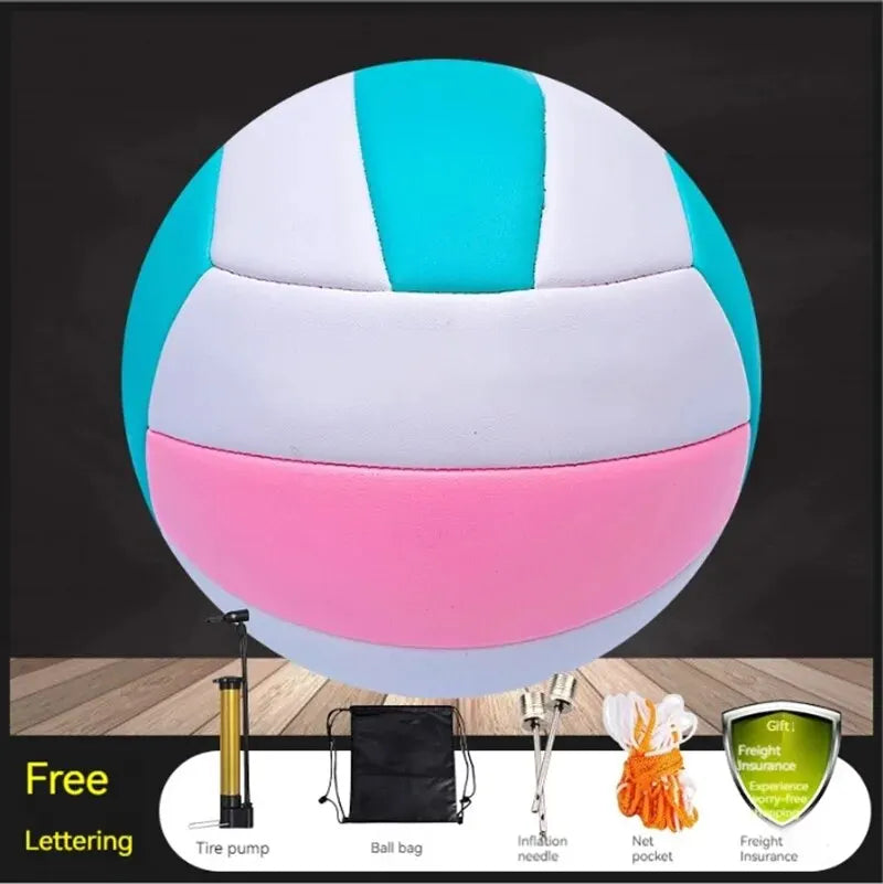 Indoor And Outdoor Standard Volleyball School Youth Soft Leather Training Competition No.5 Ball Logo Customization
