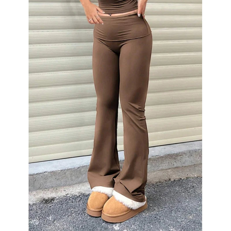3pcs/Set Trouser Style Yoga Pants Women Elastic Waist Gym Workout Flare Leggings Casual High Waisted Bootcut Yoga Pants